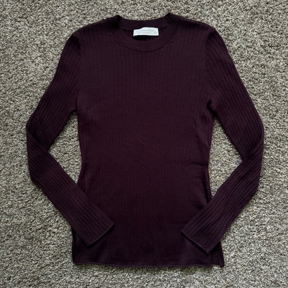 NWOT [Size: S] Abercrombie and Fitch Merino Wool-Blend Rib Crewneck Sweater - Picture 4 of 6